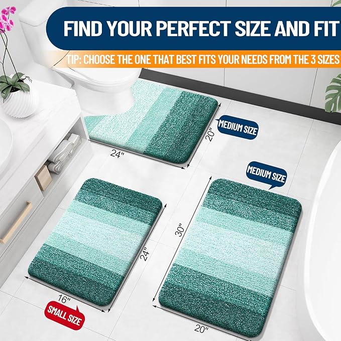 OLANLY Small Bathroom Rugs Mat 24x16, Extra Soft Absorbent Microfiber Bath Rugs - Image 2