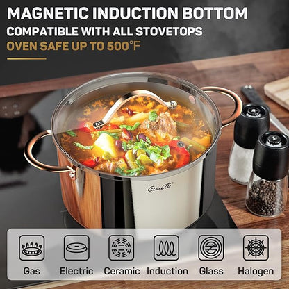 Ciwete 8 Quart Stock Pot, 3 Ply Whole Clad Stainless Steel Stock Pot, 8 QT - Image 4