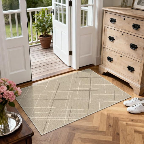 3x5 Area Rug Washable Entryway Rug Non Slip Modern Tear and Stain Resistance No - Image 2