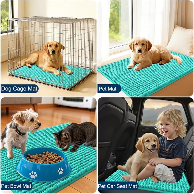 OLANLY Dog Door Mat for Muddy Paws 30x20, Ultra Absorbent Chenille Mud Doormat - Image 7
