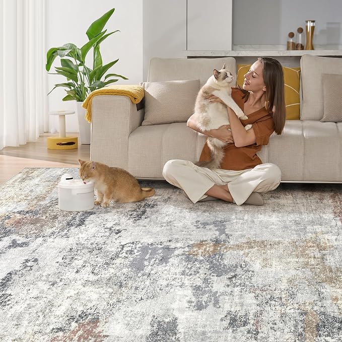 DMOYEST 8x10 Area Rug for Living Room, Washable & Non Slip Large Indoor Carpet - Image 5