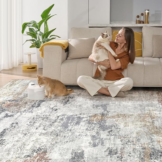 DMOYEST 9x12 Area Rug for Living Room, Washable & Non Slip Large Indoor Carpet - Image 5