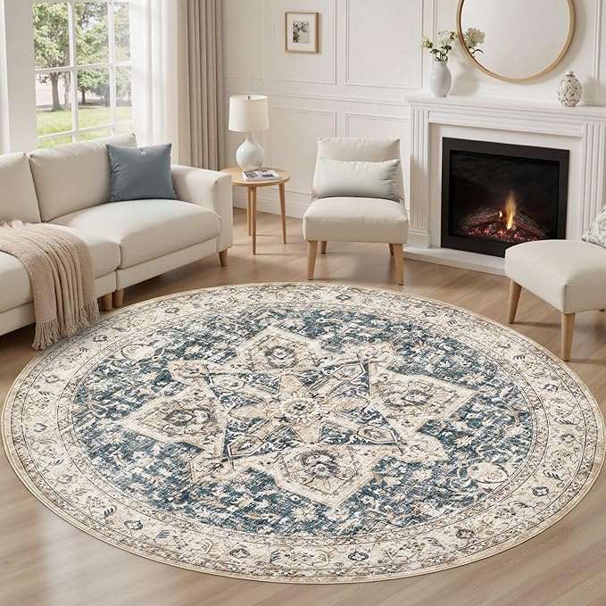 Tortania 7' Round Area Rug Living Room Rugs - Image 4