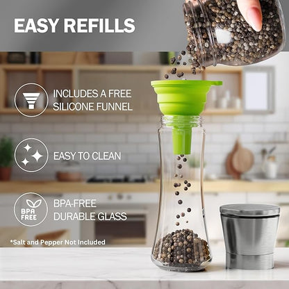 Home EC Original Stainless Steel Sea Salt and Pepper Grinder Set of 4 - Image 4