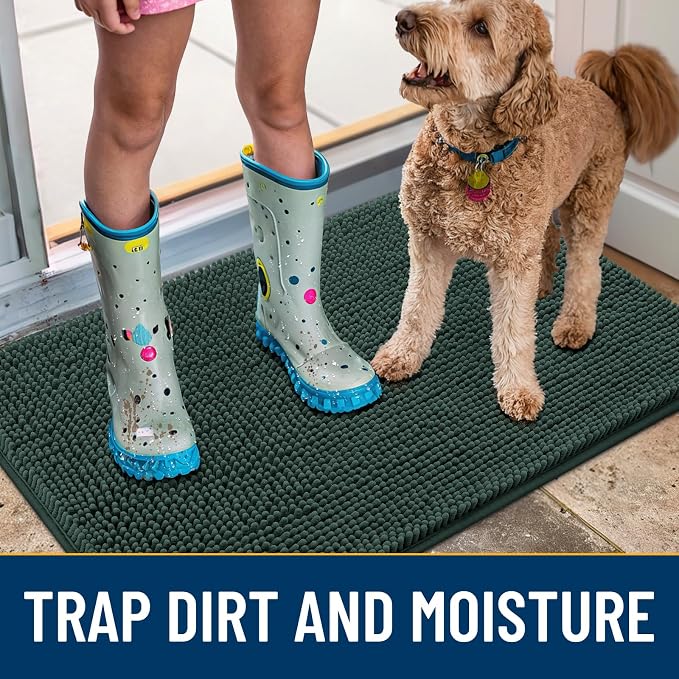 Smiry Dog Door Mat for Muddy Paws 59x24, Absorbent Dirt Trapper, Non-Slip - Image 3