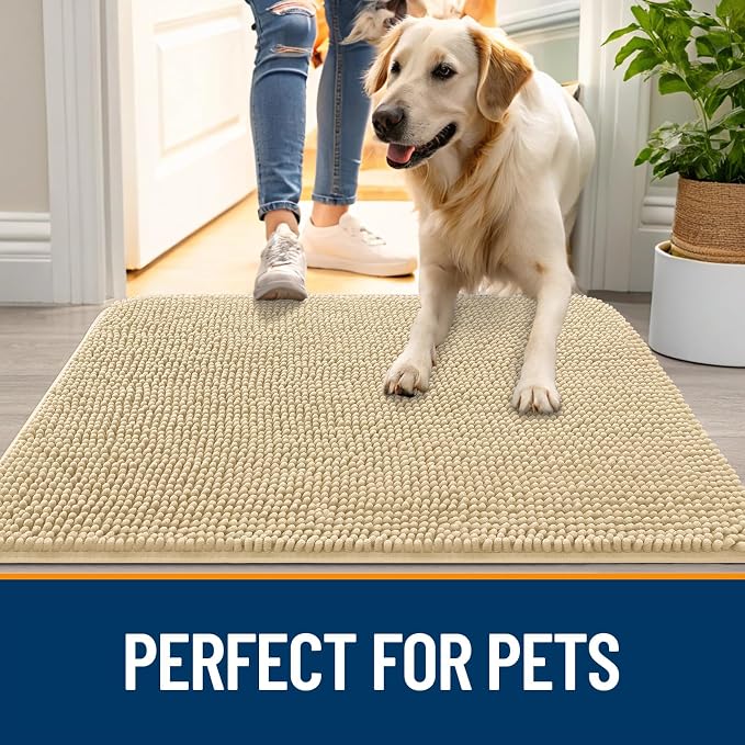 OLANLY Dog Door Mat for Muddy Paws 36x24, Absorbs Moisture and Dirt, Absorbent - Image 6