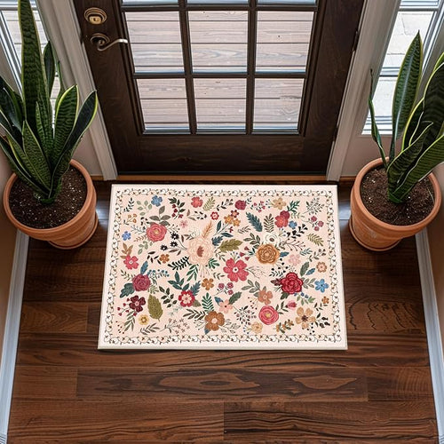 2x3 Area Rugs for Entryway, Non-Slip Low Pile Boho Small Carpet, Machine by Unknown