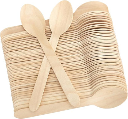 LotFancy Disposable Wooden Spoons, Biodegradable Compostable Eco-friendly by LotFancy