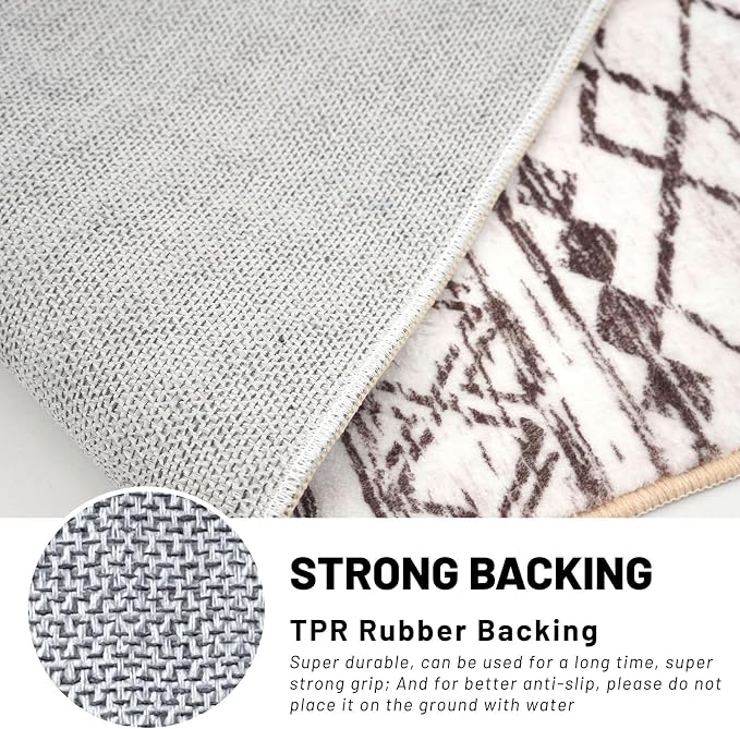 KUTA 3x5 Entryway Rug, Ultra Soft Distressed Geometric Print Throw Carpet - Image 6