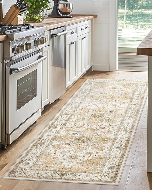 AMADA HOMEFURNISHING 2x5 Washable Runner Rug, Low-Profile Kitchen Rugs by AMADAHOMEFURNISHING