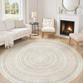 cotiled 8x8 Round Area Rugs Living Room Rug: Washable Boho Rugs by COTILED