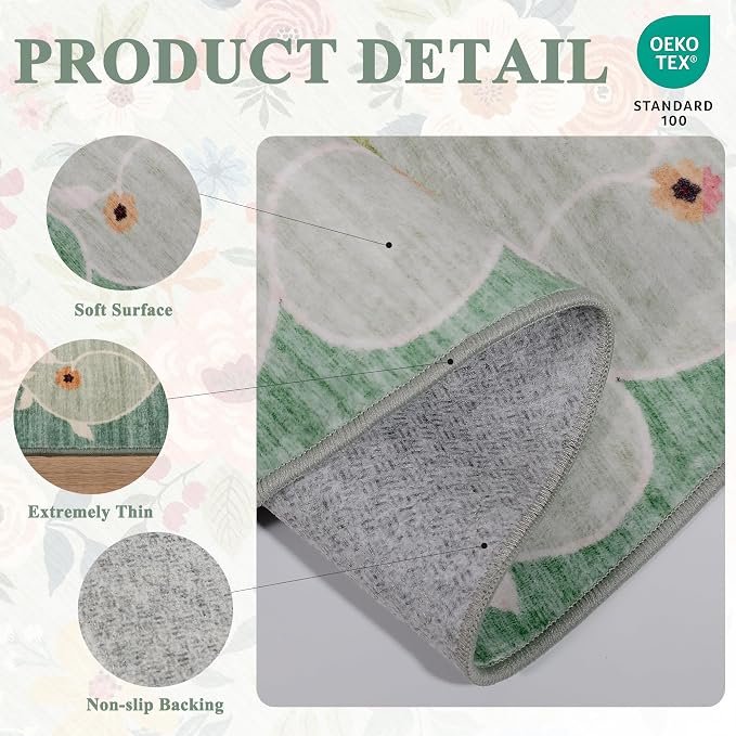 DUKINO 3x8 Runner Rug, Washable Rug - Image 5
