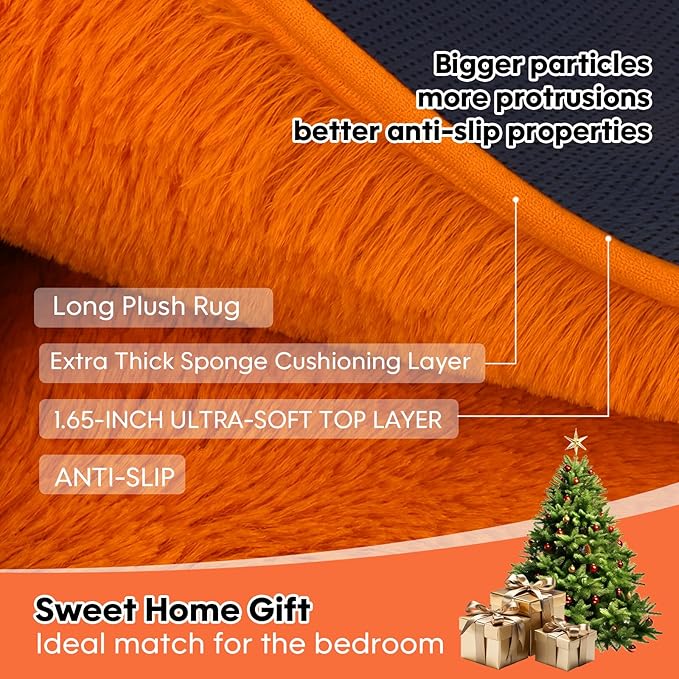8x10 Area Rugs Living Room, Large Plush Fluffy Bedroom Carpet, Non-Slip - Image 6