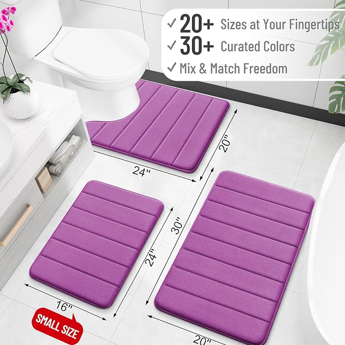 OLANLY Memory Foam Bath Mat 40x32, Super Soft Absorbent Bathroom Rugs, Quick Dry - Image 2