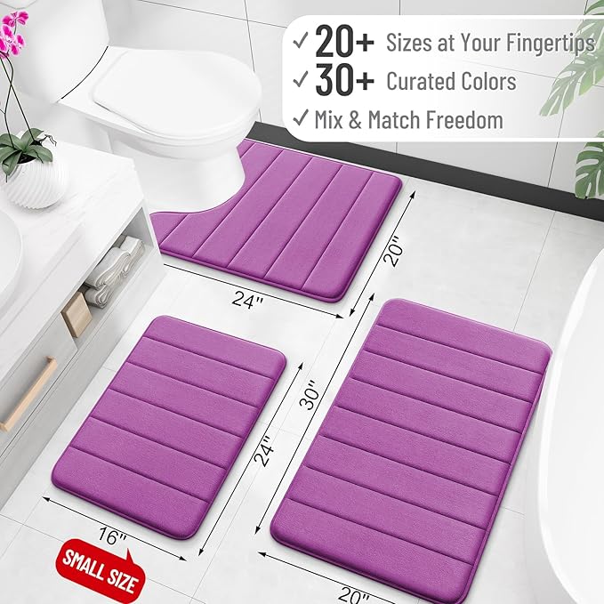 OLANLY Memory Foam Long Bathroom Rugs Runner 70x24, Super Soft Absorbent Bath - Image 2