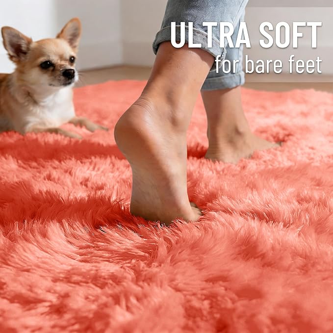 OLANLY Area Rugs for Living Room Bedroom, Machine Washable 4x5.9 ft Soft Fluffy - Image 4