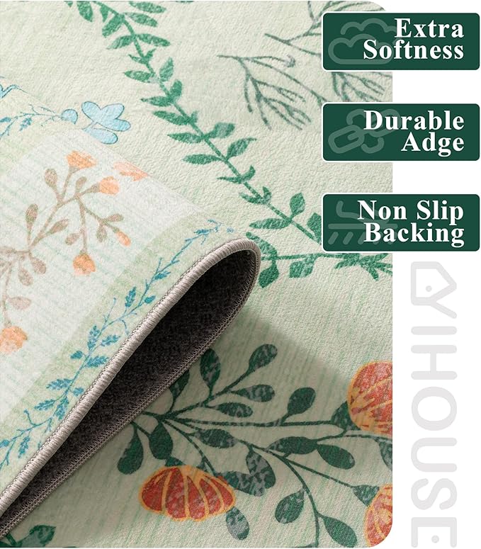 YIHOUSE Green Washable 6x9 Area Rugs - Image 4