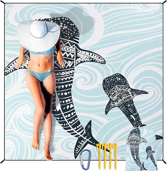 HIHOHO Beach Blanket Waterproof Sandproof Extra Large Beach Mat 79" X by HIHOHO