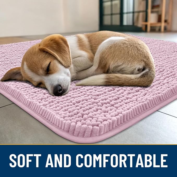 Smiry Dog Door Mat for Muddy Paws 59x35, Absorbent Dirt Trapper, Non-Slip - Image 2