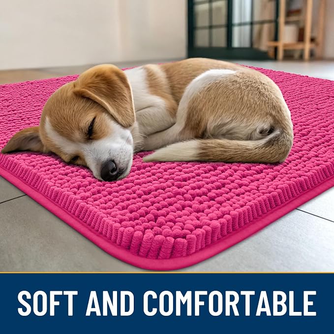 Smiry Dog Door Mat for Muddy Paws 40x32, Absorbent Dirt Trapper, Non-Slip - Image 2