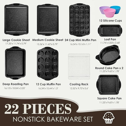 Baking Pans Set Nonstick, Bakeware Sets Stackable - Image 2