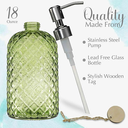 JASAI 18Oz Tea Green Soap Dispenser - Image 2