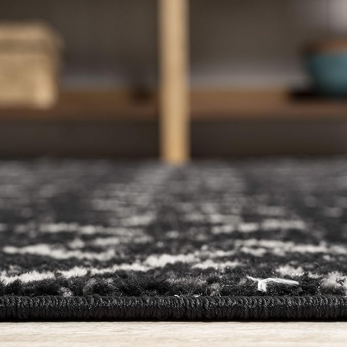 JONATHAN Y Boho Vintage Diamond Black/Ivory Runner Rug 2X14 ft, Moroccan Hype - Image 6