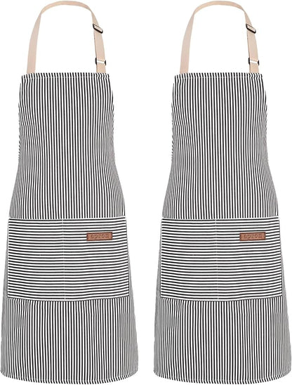 2Pack Adjustable Kitchen Apron for Women Men by ZAIORD