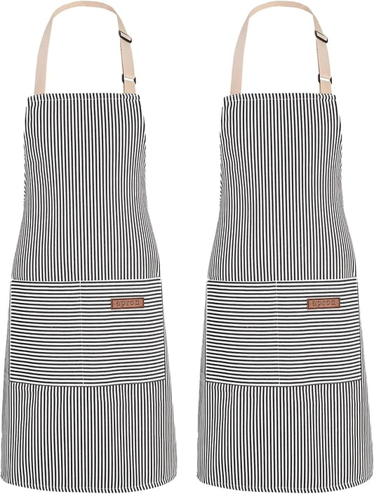 2Pack Adjustable Kitchen Apron for Women Men by ZAIORD