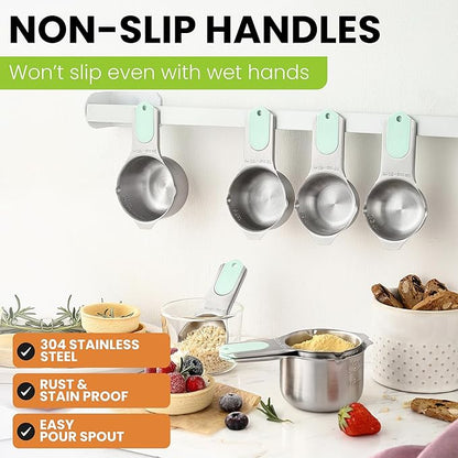 Spring Chef Magnetic Stainless Steel Measuring Cups, Kitchen Tools - Image 3