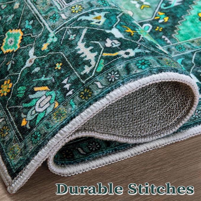 SERISSA Boho Rugs for Entryway, 2x3 Teal Entryway Rug Non-Slip Washable Small - Image 7