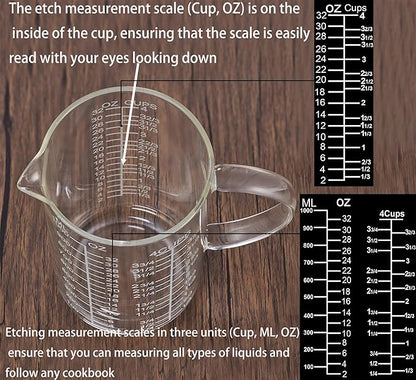 Ackers Mirror Etching Scale Glass Measuring Cup--Made of High Borosilicate - Image 5
