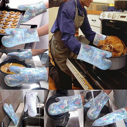 Oven Mitts Set of 2 with Transparent Clear Silicone Shell and Nice Cactus - Image 7