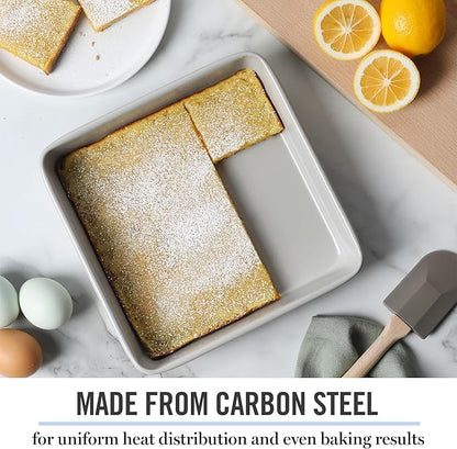 Martha Stewart Gallen 9 Inch Square Nonstick Carbon Steel Cake Pan – Cool Grey - Image 4