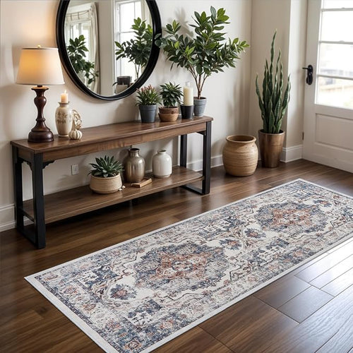 2x5 Washable Hallway Runner Rug: Indoor Farmhouse Non-Slip Entry Kitchen Rugs - Image 2