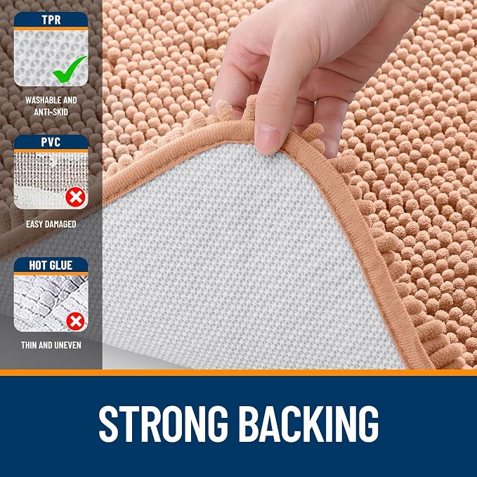 OLANLY Bathroom Runner Rugs 59x20, Extra Soft Absorbent Chenille Bath Rugs - Image 6