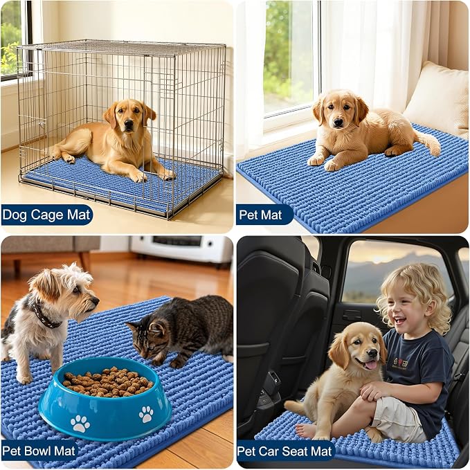 OLANLY Dog Door Mat for Muddy Paws 44x32, Ultra Absorbent Chenille Mud Doormat - Image 7
