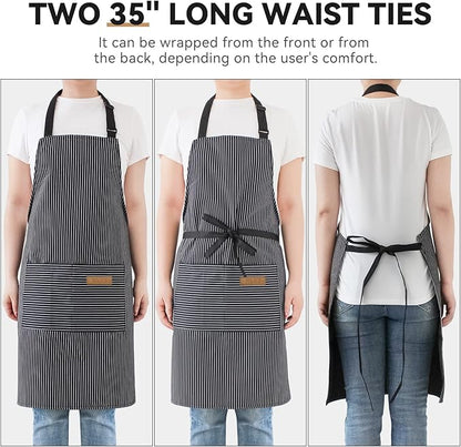 NLUS 2 Pack Kitchen Cooking Aprons, Adjustable Bib Soft Chef Apron - Image 5