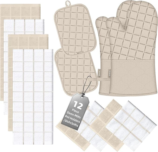 Oven Mitts Pot Holders Sets/Kitchen Towels and Dishcloths, Oven Gloves Kitchen by BSKSSK