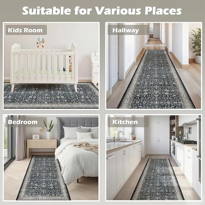 Ashen Washable 8ft Long Runners - Image 7