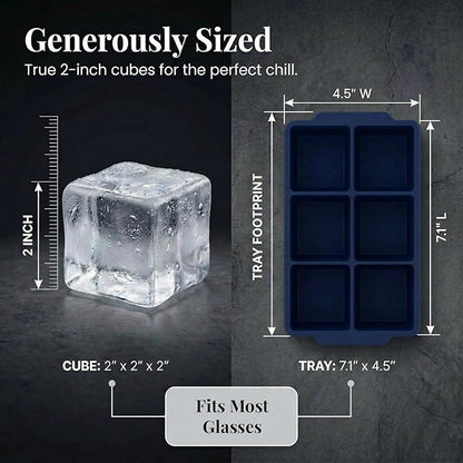 KitchFort Large Silicone Ice Cube Tray, Easy Release 2" Big Ice Cubes - Image 8