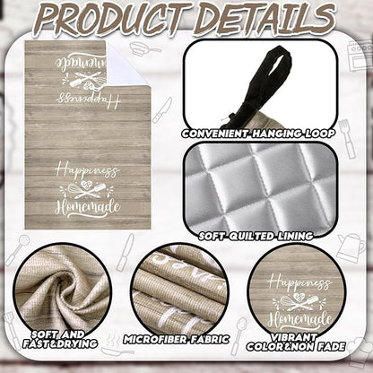 Sratte 6 Pcs Kitchen Decor Accessories Set Farmhouse Towels Pot Holders Oven - Image 6