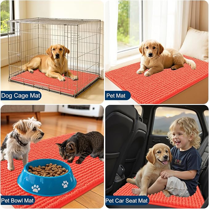 OLANLY Dog Door Mat for Muddy Paws 70x24, Ultra Absorbent Chenille Mud Doormat - Image 7