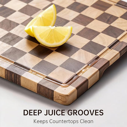 Checkerboard Cutting Boards for Kitchen, Acacia Wooden Cutting Board, End Grain - Image 4
