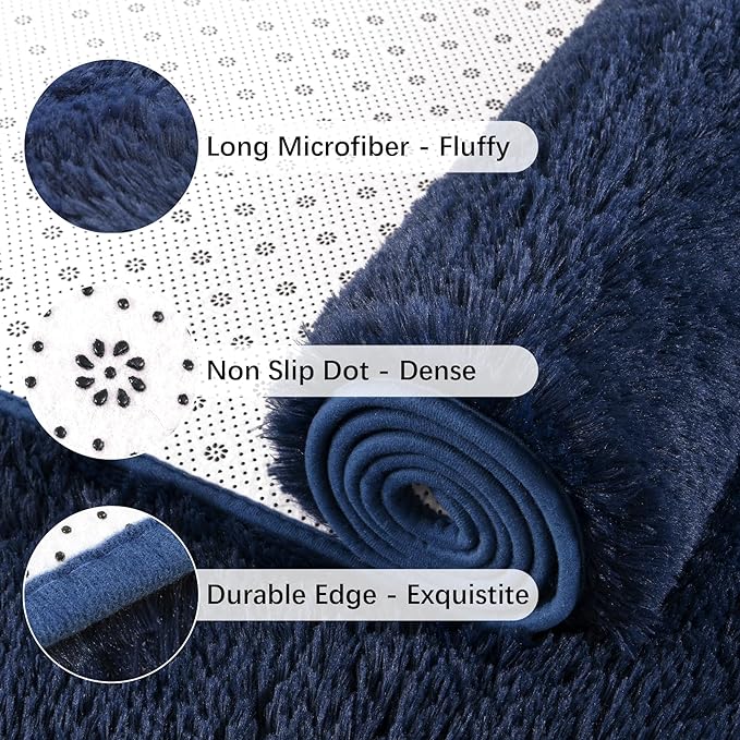Chicrug Soft Area Rug for Bedroom Living Room Plush Fluffy Rug 4x6 Feet - Image 6