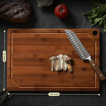 Hiware Wood Cutting Boards for Kitchen, Heavy Duty Bamboo Cutting Board - Image 2