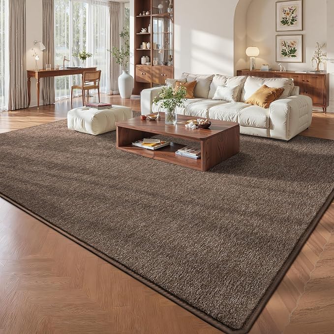 Pettop 4x6 Brown Area Rugs for Living Room Bedroom, Thickened Memory-Foam Throw - Image 2