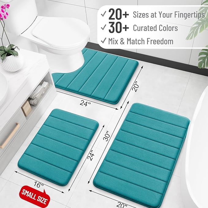OLANLY Memory Foam Long Bathroom Rugs Runner 47x17, Super Soft Absorbent Bath - Image 2