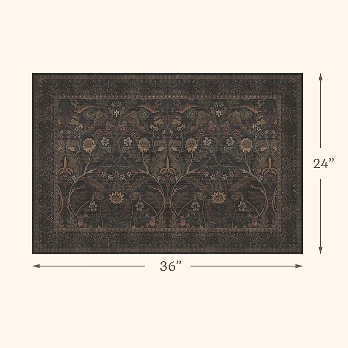 Dark Brown 2x3 Washable Entry Rug, Throw Small Rugs - Image 2