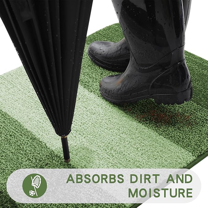 Kitinjoy Indoor Outdoor Door Mat, 32x20 Non-Slip Absorbent Dirt Trapper - Image 2